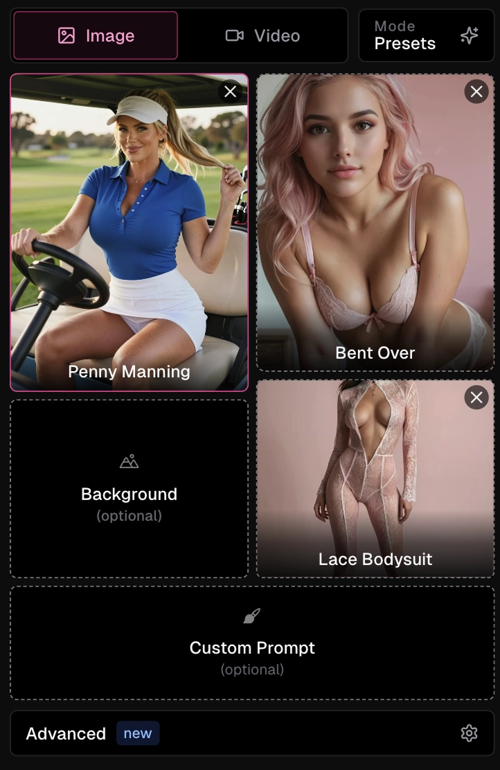 In-platform AI adult portrait generated on OurDream.ai