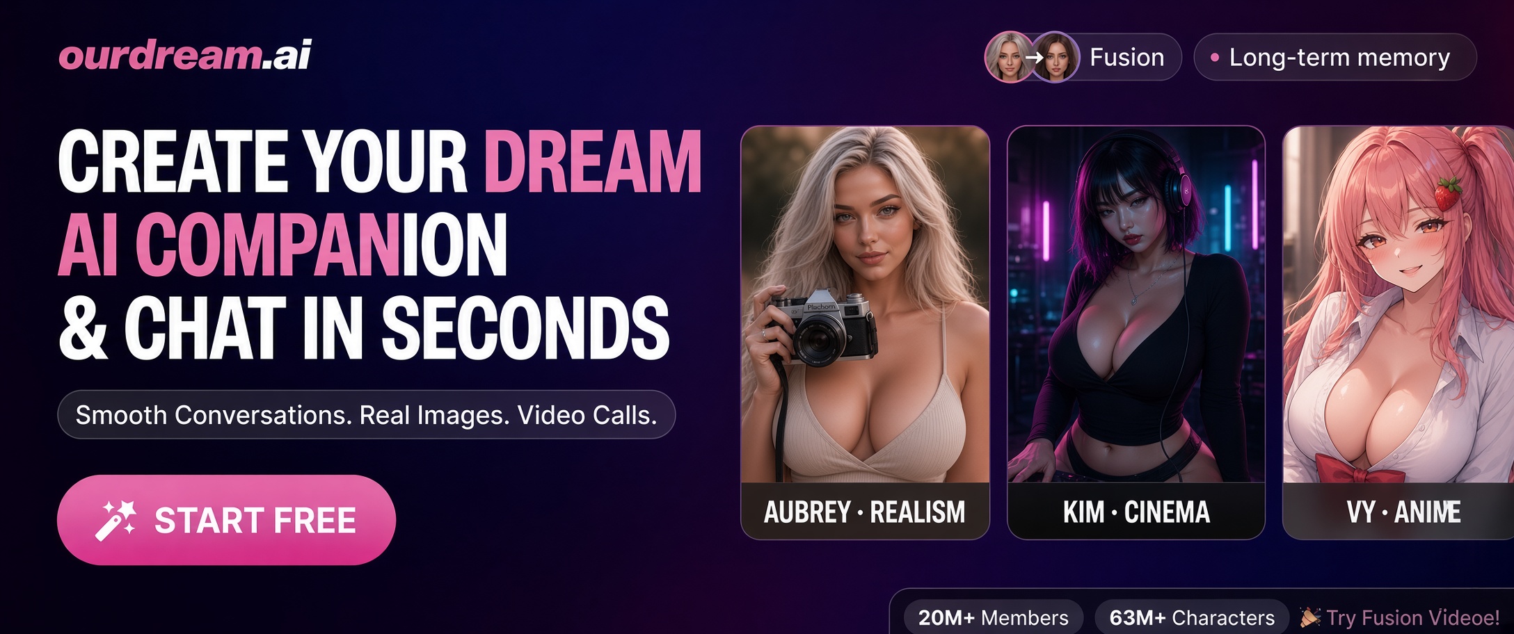 OurDream.ai - #1 Uncensored AI Companion & Character Platform