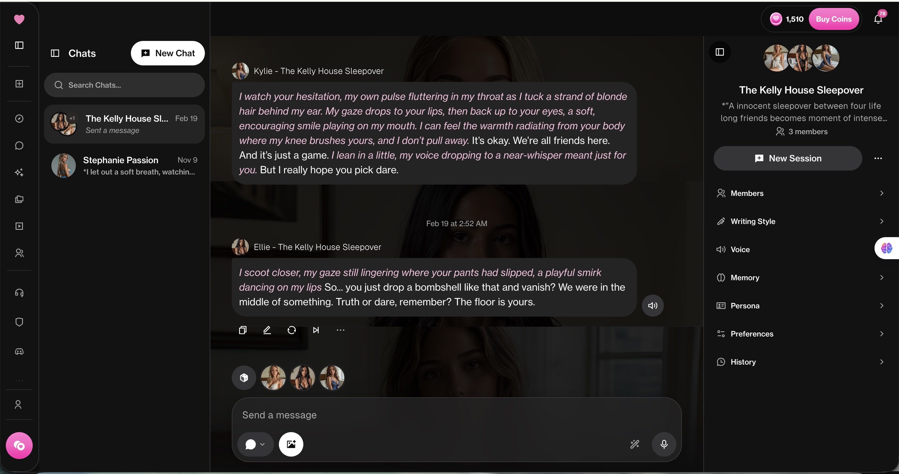 AI sex chat conversation on a phone